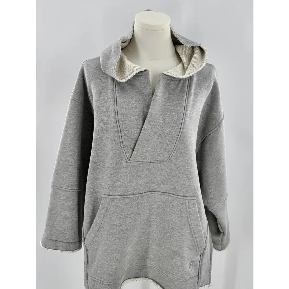 Free People Movement Gray Free Spirit Tunic Hoodie Sweatshirt Small Oversized - Picture 1 of 9